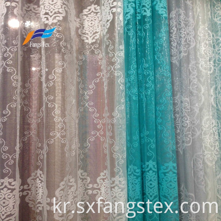 Polyester Embroidered Sheer Voile Upholstery Curtain Fabric 1
